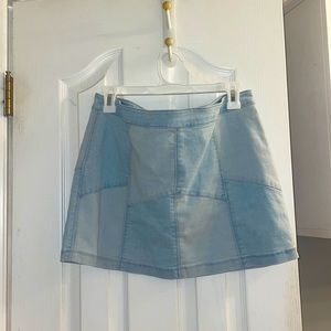 blue jean skirt patchwork